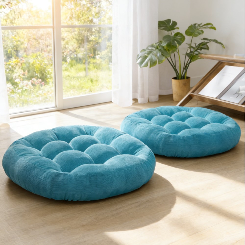 Home Decor Zen Style - 두꺼운 대형 원형 쿠션, 부드럽고 편안한