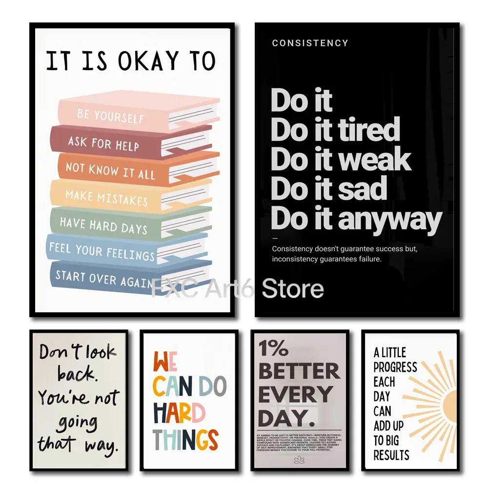 Home Decor Quotes Ideas - 1PCS 프레임리스 영감을 주는 명언 포스터