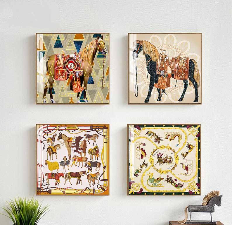 Home Decor Hermes - 현대 말 캔버스 회화 그림 및