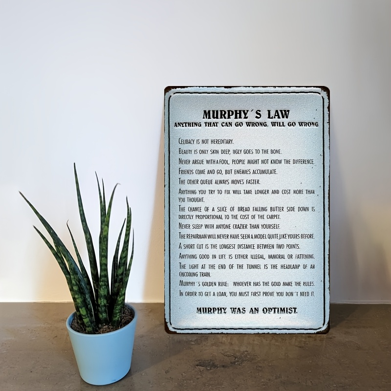 Home Decor Quotes Ideas - 머피의 법칙 금속 간판 - 유머러스한