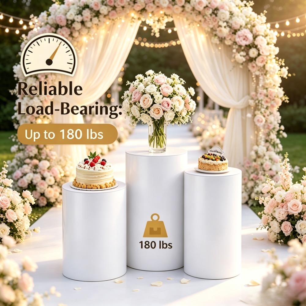 Home Decor For Wedding - 3/5개입 흰색 원형 받침대, 웨딩 파티용