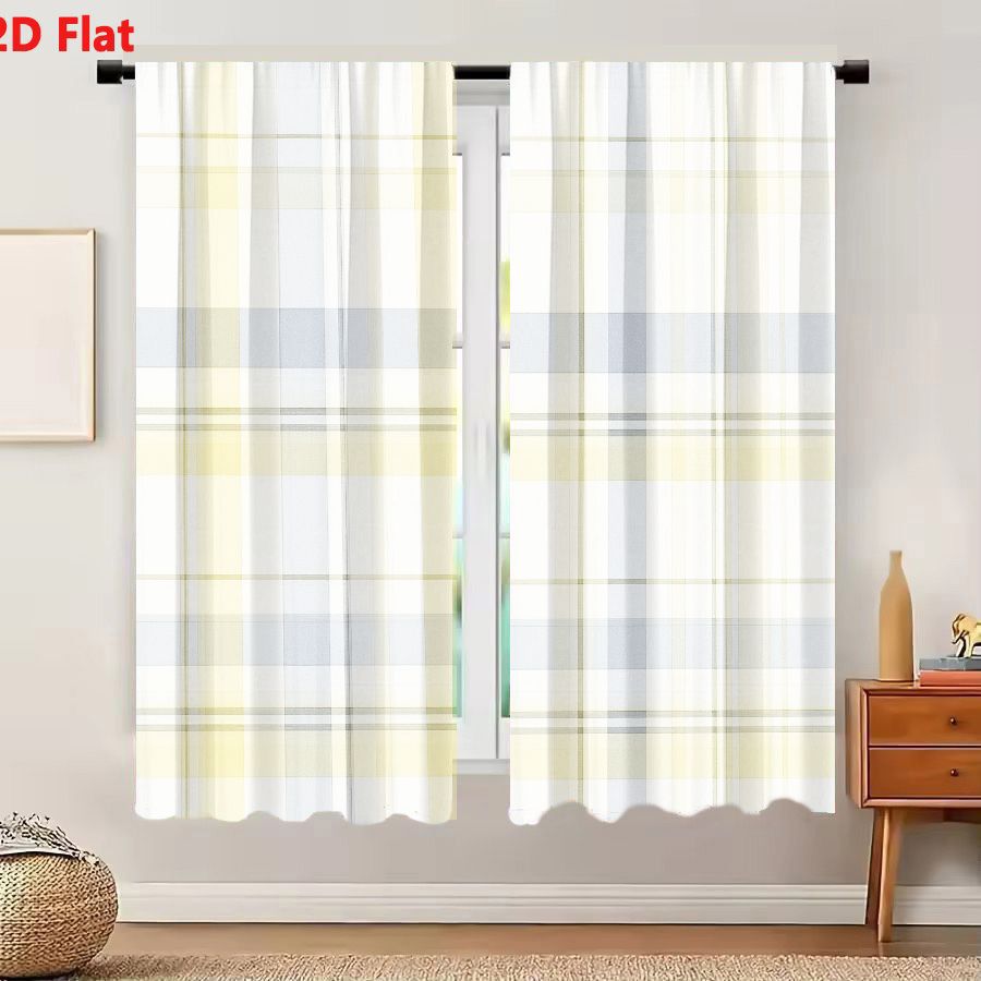 Home Decor Color Palettes - 2Pcs 커튼 2D 플랫 이음매 없는