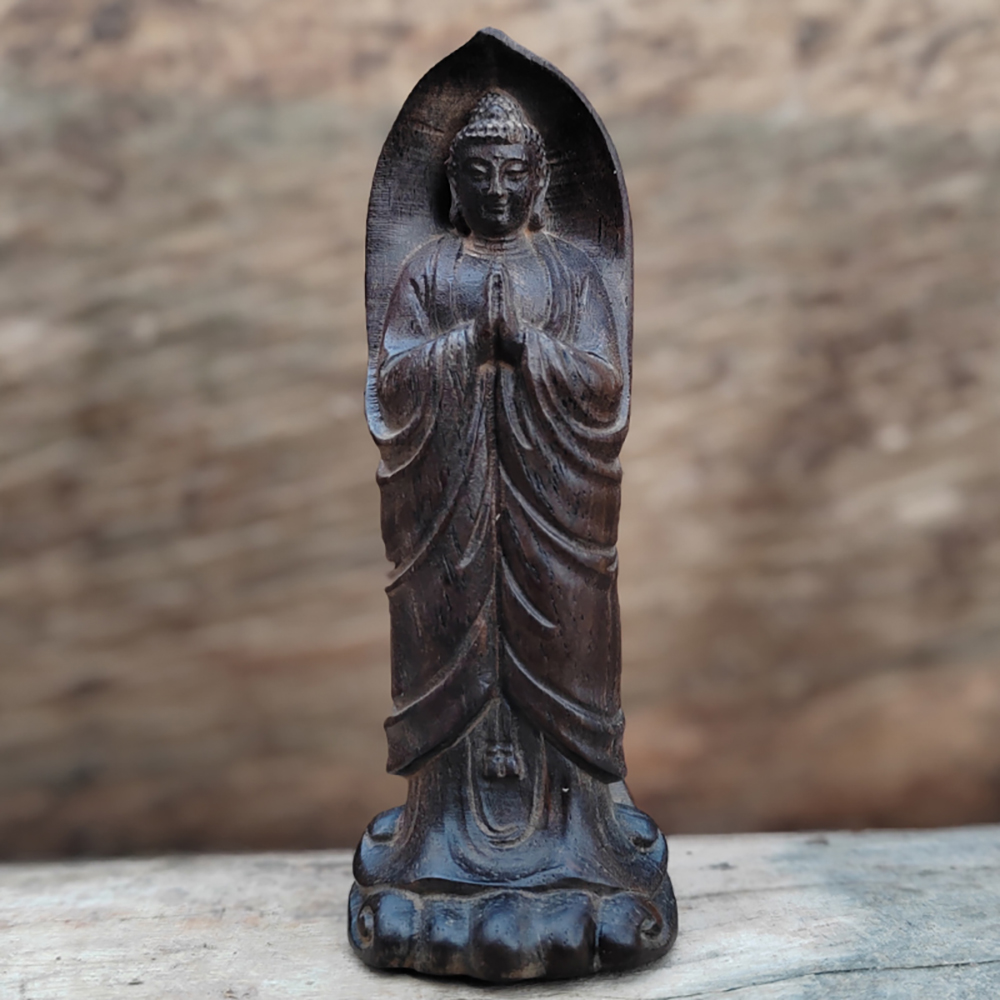 Home Decor Zen Style - 나무로 만든 선(禪) 불상 장식품, 손으로