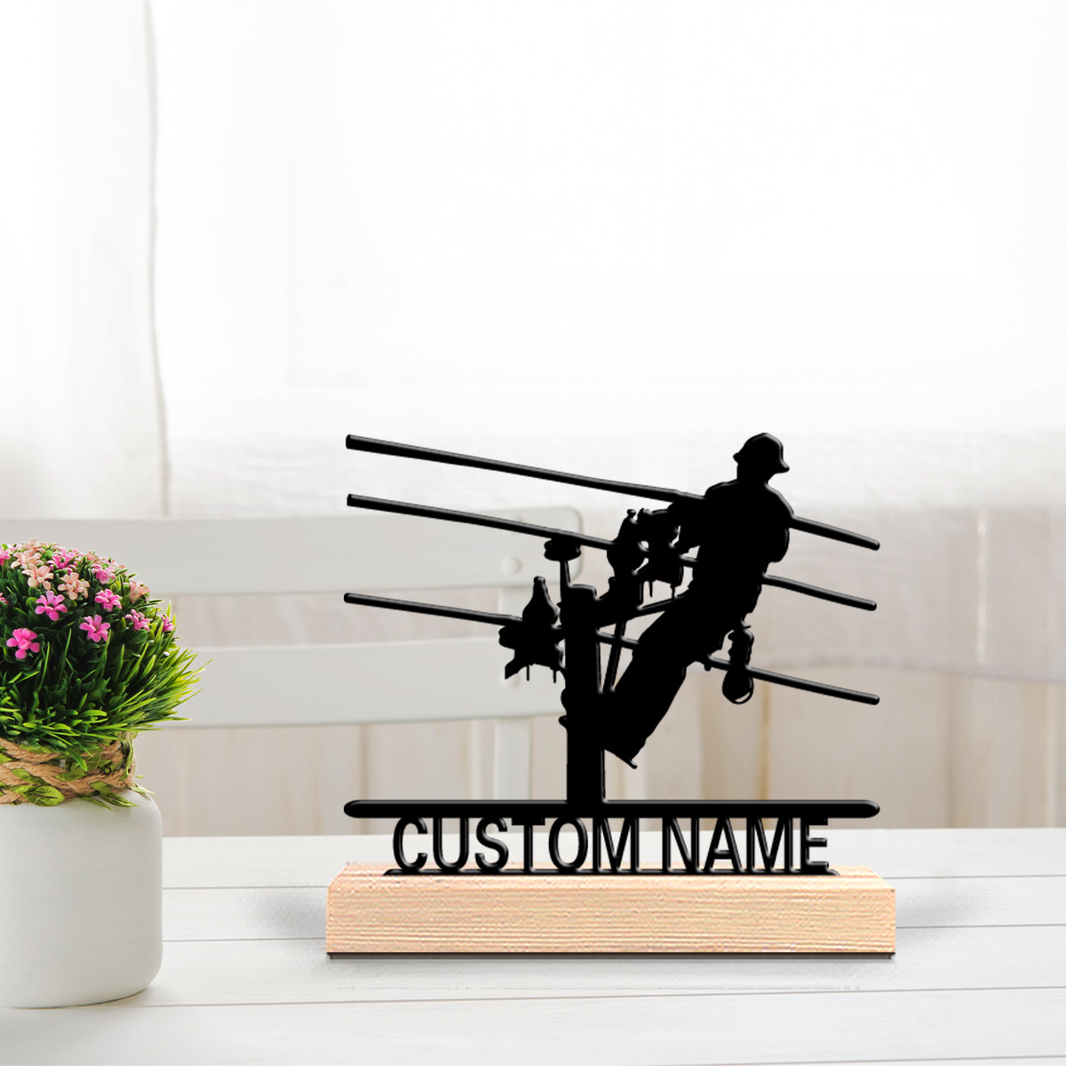 Home Decor For Wedding - 세련된 맞춤형 전기 기술자 금속 조각상