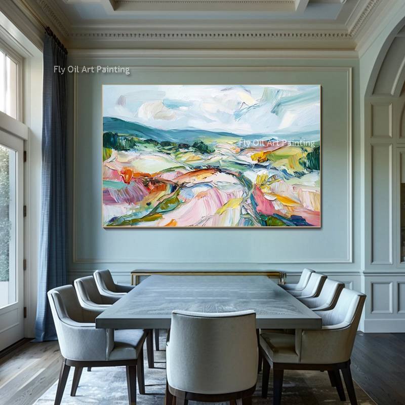 손으로 그린 팔레트 나이프 풍경 유화, 화려한 임파스토 - Home Decor Color Palettes 리뷰 및 가격