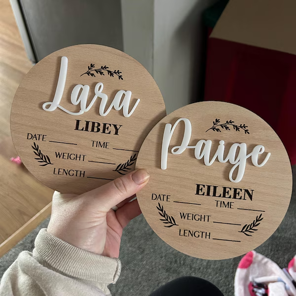 1Pc 맞춤형 아기 발표판 나무 이름표, 가정실 사무실 - Home Decor For Wedding 리뷰 및 가격