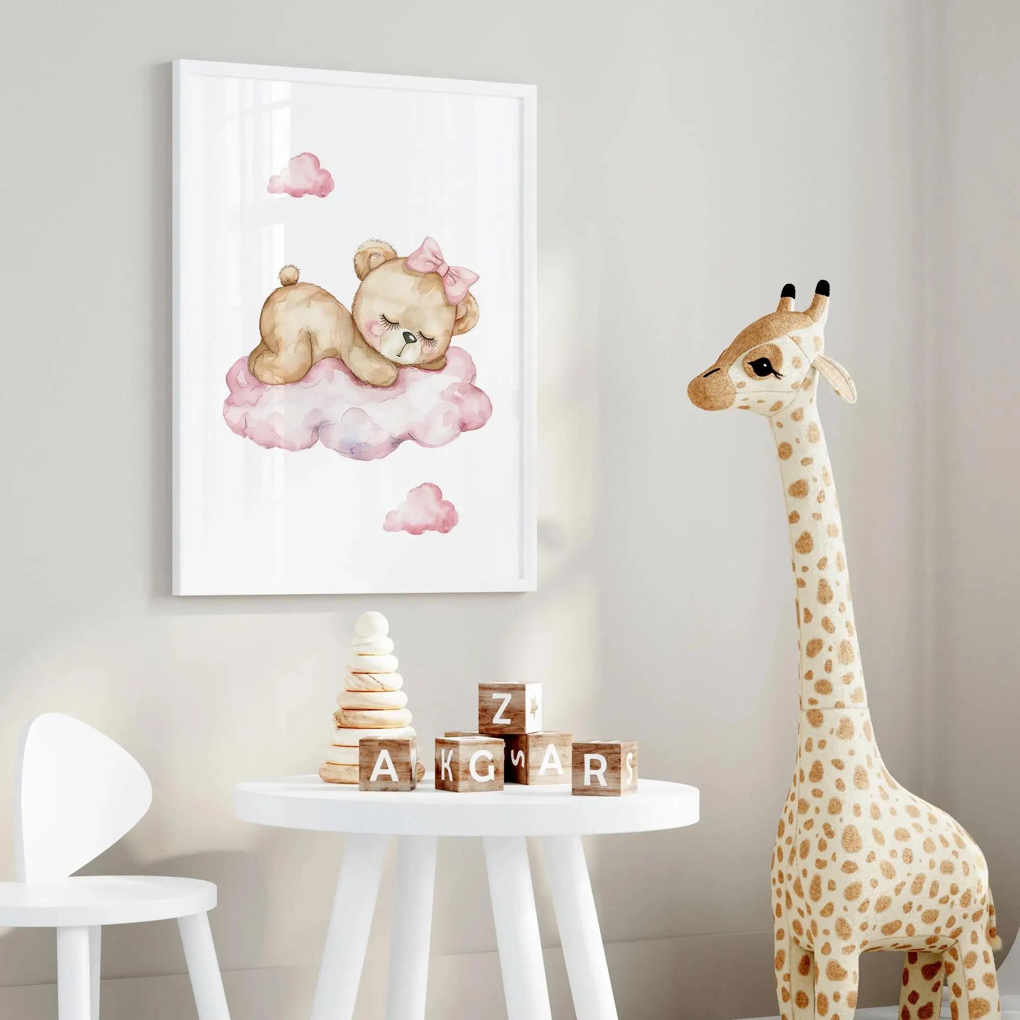 핑크 드림 베어 회전 목마 텐트 스윙 벽 아트 인쇄 캔 - Home Decor Reviews 리뷰 및 가격