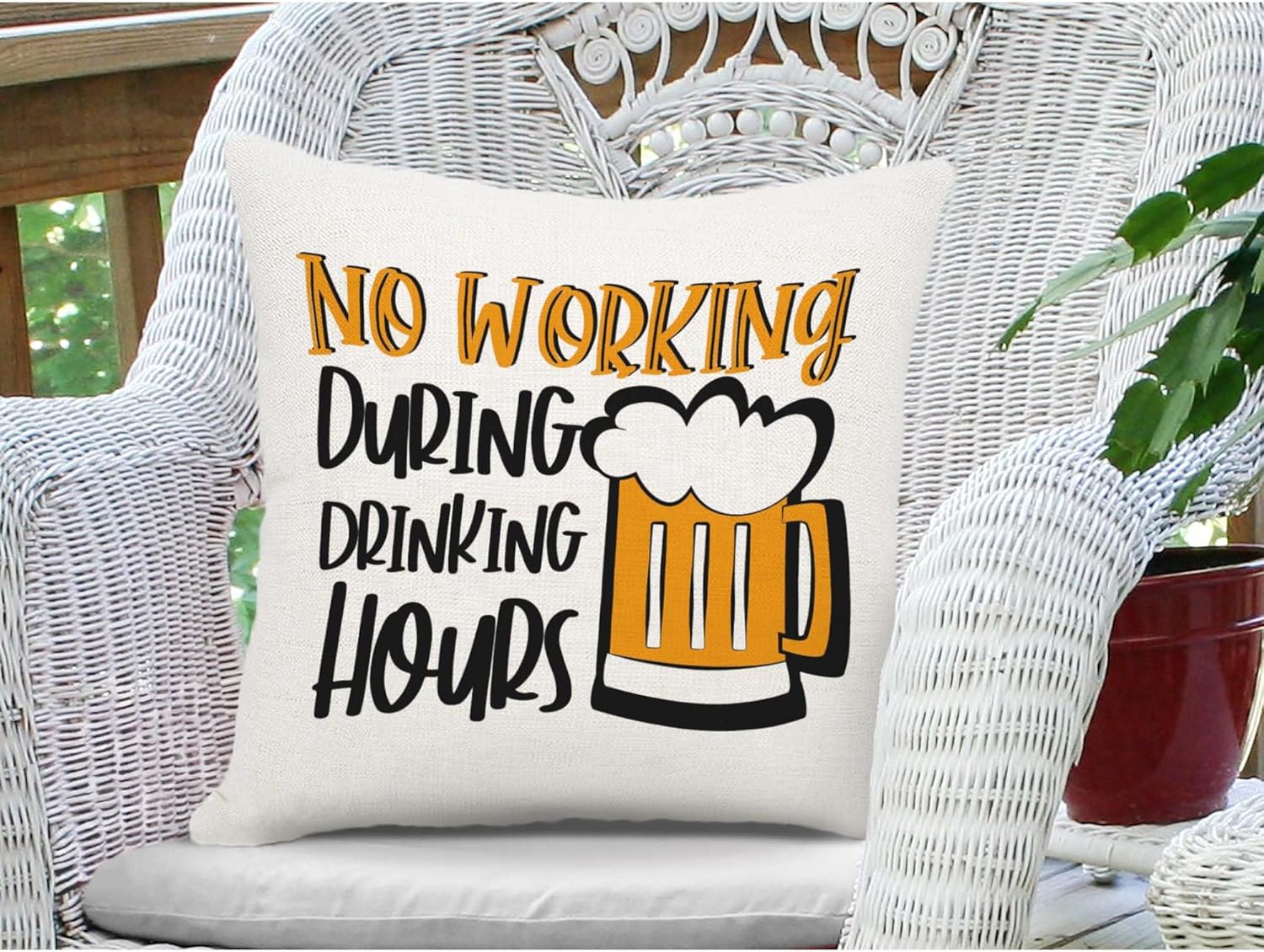 재미있는 맥주 베개 커버, 음주 중에는 작업할 수 없는 - Home Decor Quotes Ideas 리뷰 및 가격
