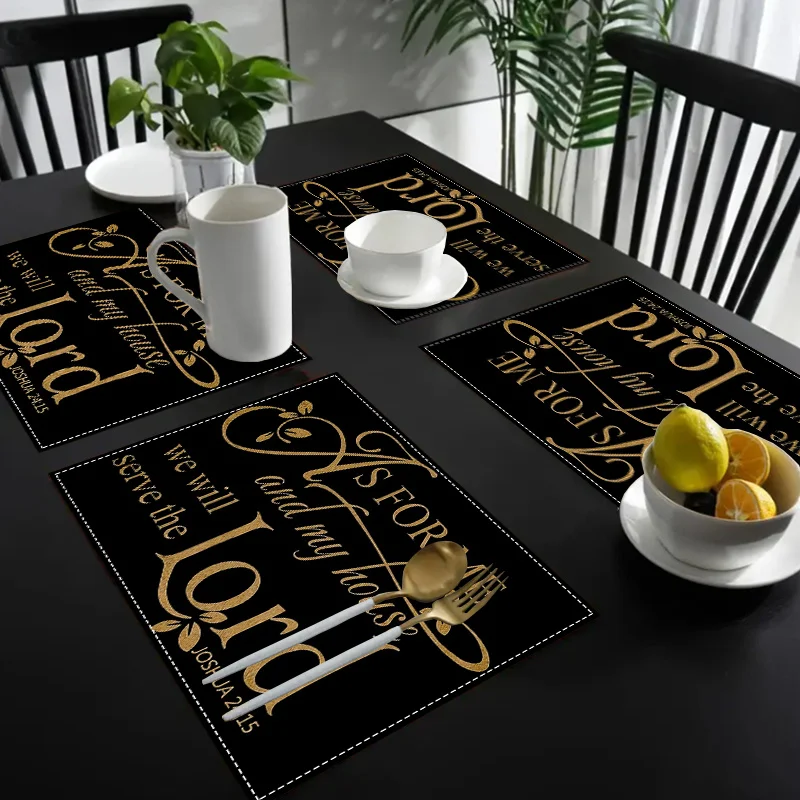 4개입 영감을 주는 린넨 플레이스매트 - 12x18인치 - Home Decor Quotes Ideas 리뷰 및 가격