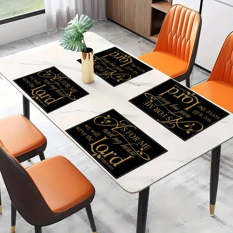 4개입 영감을 주는 린넨 플레이스매트 - 12x18인치 - Home Decor Quotes Ideas 리뷰 및 가격