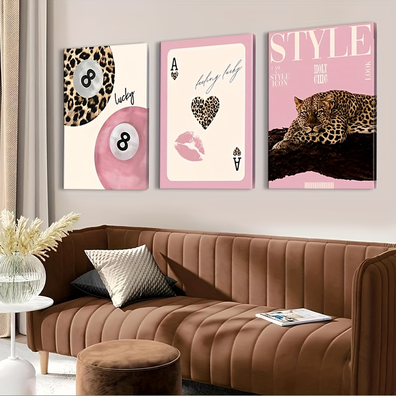 3피스 레오파드 치타 캔버스 벽 예술 프린트, 프레임  - Home Decor Brand 리뷰 및 가격
