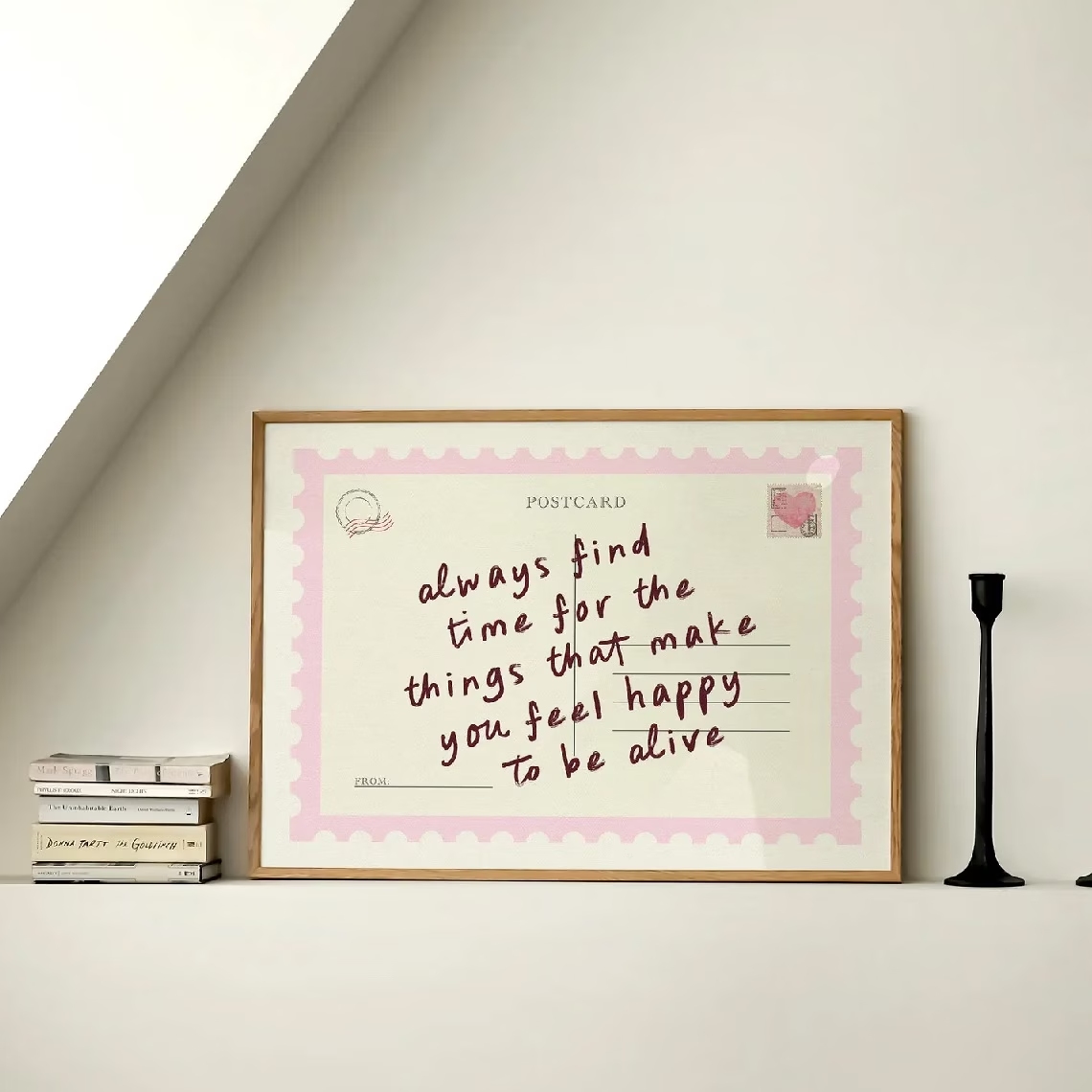 시간을 보내도록 장려하는 복고풍 엽서 벽 예술 인쇄 캔 - Home Decor Reviews 리뷰 및 가격