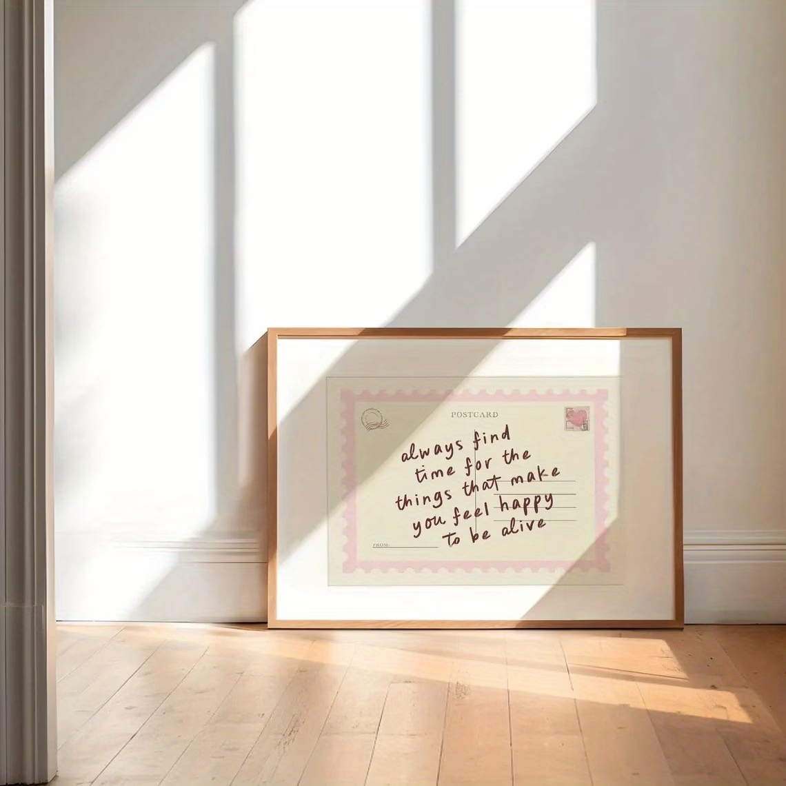 시간을 보내도록 장려하는 복고풍 엽서 벽 예술 인쇄 캔 - Home Decor Reviews 리뷰 및 가격