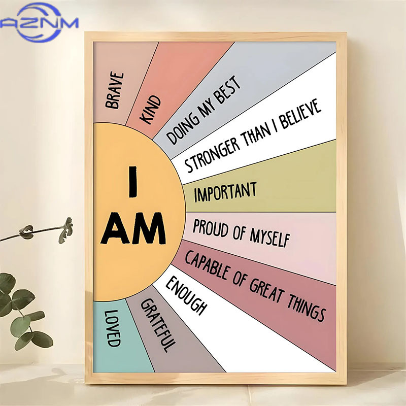 AZNM 1pc 영감을 주는 인용문 포스터 벽 예술 동 - Home Decor Quotes Ideas 리뷰 및 가격