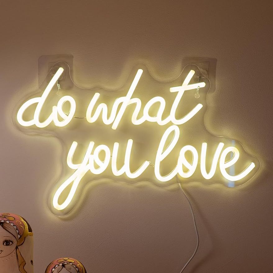 당신이 사랑하는 일을 하세요 네온사인 LED 웜 화이트 - Home Decor Quotes Ideas 리뷰 및 가격