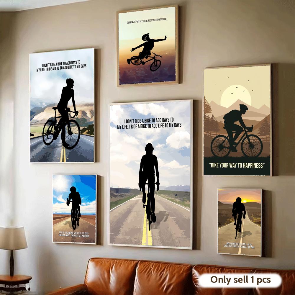 사이클링 동기 부여 명언 아트 포스터, 현대적인 자가  - Home Decor Quotes Ideas 리뷰 및 가격
