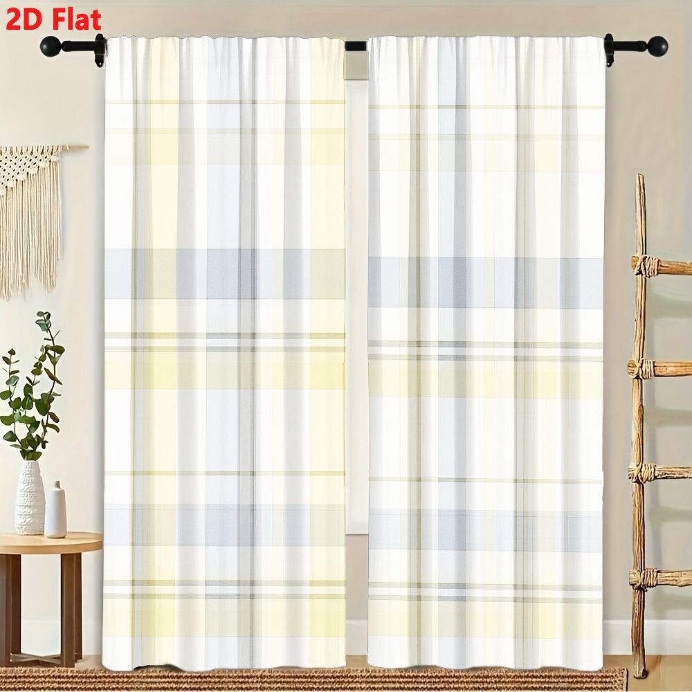 2Pcs 커튼 2D 플랫 이음매 없는 격자 무늬 패턴, - Home Decor Color Palettes 리뷰 및 가격