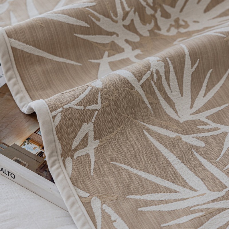 럭셔리 침대 러너 스카프 오트밀 베이지 대나무 잎 자카 - Home Decor Zen Style 리뷰 및 가격
