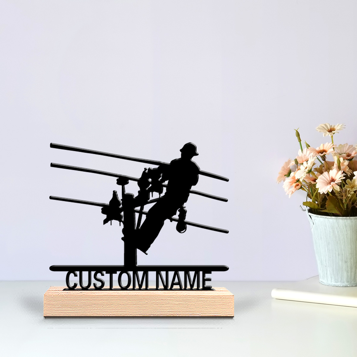 세련된 맞춤형 전기 기술자 금속 조각상 1개, 모던한  - Home Decor For Wedding 리뷰 및 가격