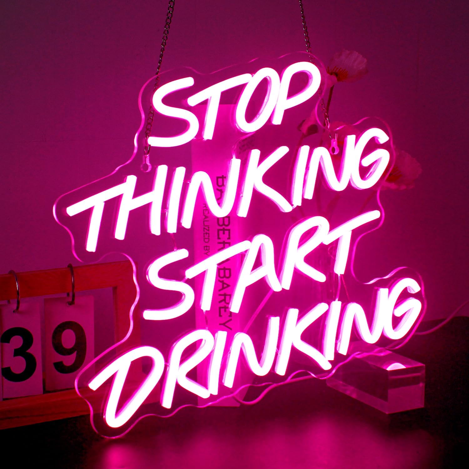 생각하지 마세요, 마시기 시작하세요 유머러스한 네온사인 - Home Decor Quotes Ideas 리뷰 및 가격
